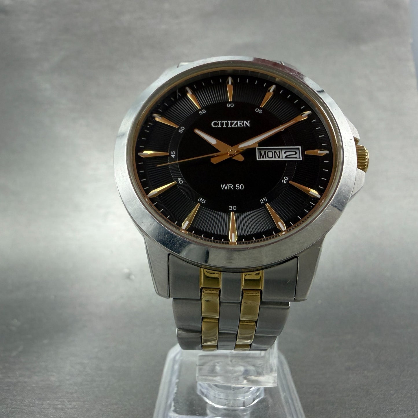 Citizen Watch Men 41mm Black Dial Two Tone Daydate Round 1502-S097843 New Batt5
