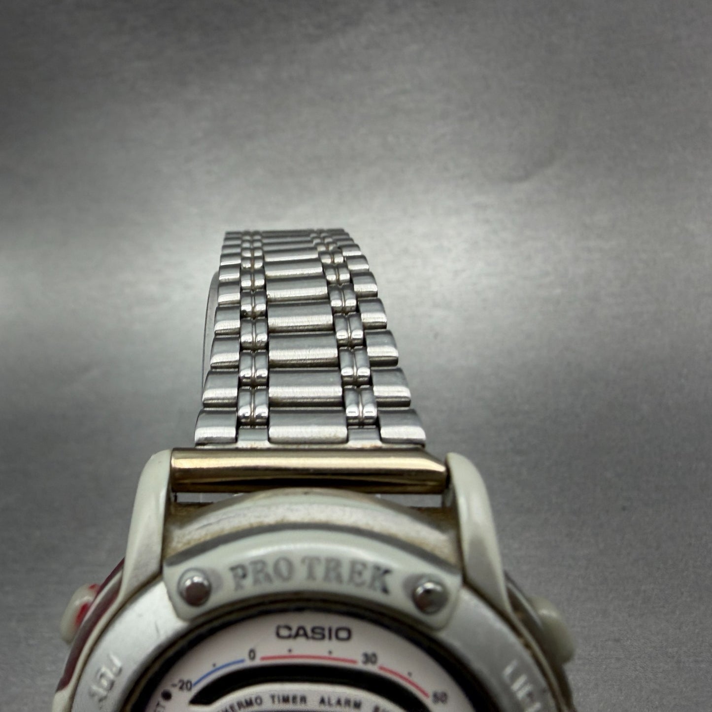 Casio Pro Trek PRL-100 Watch Men 39mm Digital Silver Tone Thermometer New BattAS4