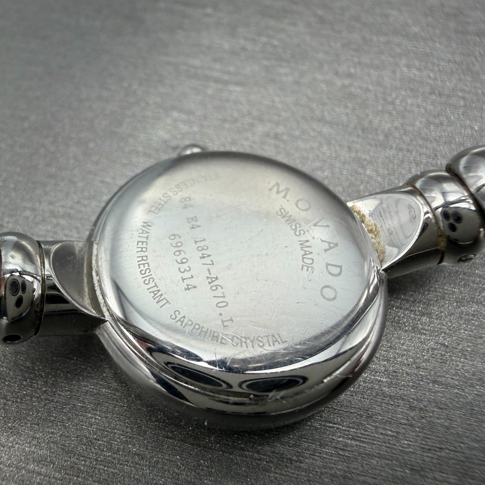 Movado Bareleto Watch Women 24mm Black Dial Stainless Steel Round Bangle NewBatH9