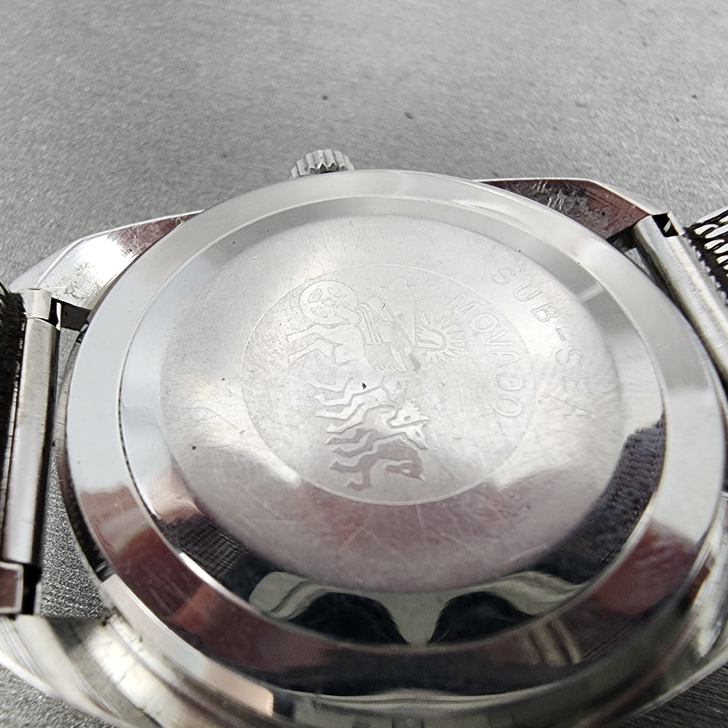 Movado Sub Sea 50 35mm Gray Dial Silver Tone Manual Wind PARTS10