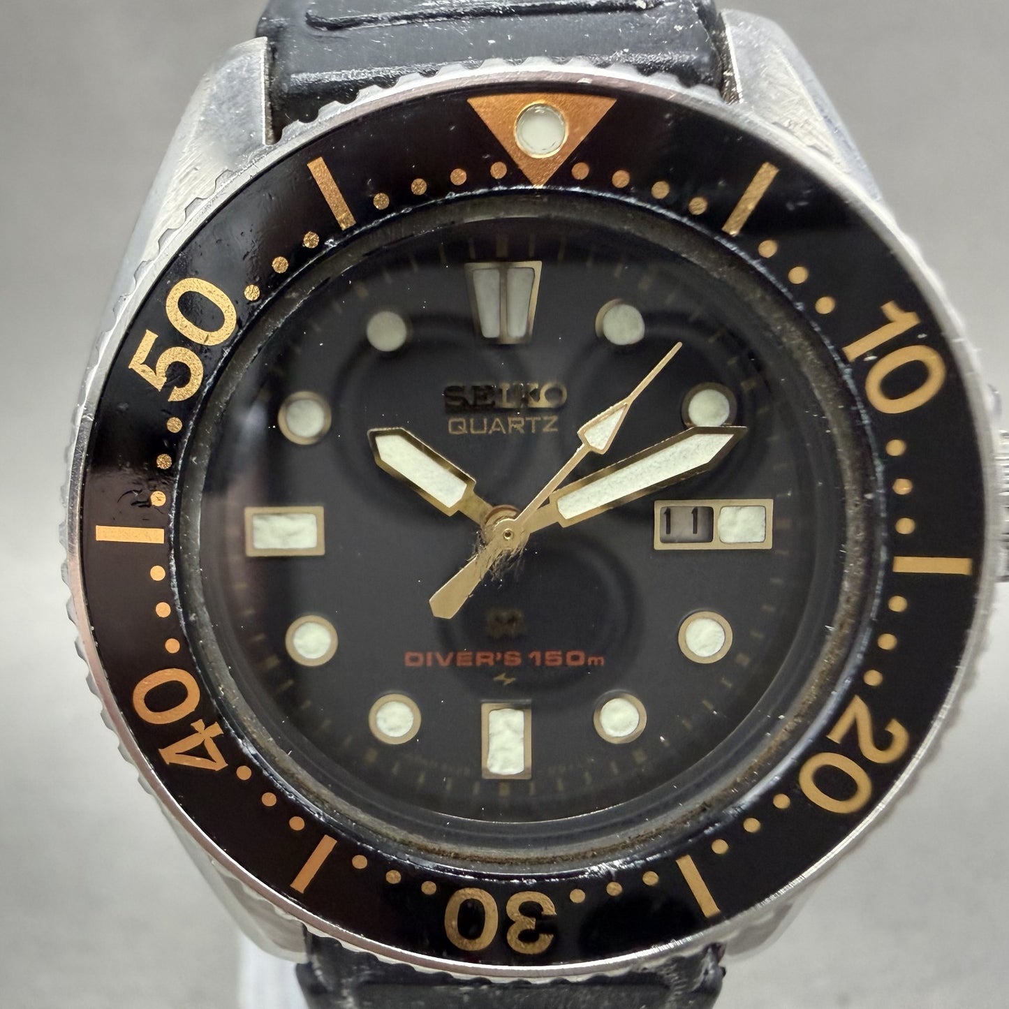 Seiko SQ Divers 150 Watch Women 34mm Black Dial Steel Date 2625-0019 New Battery1