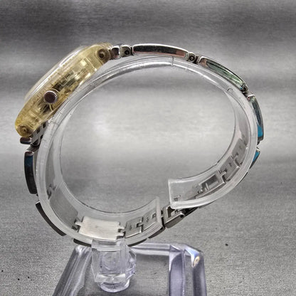 Swatch BATHROOM SMILES Watch Women Silver Dial Clear Case LK252G New Battery6