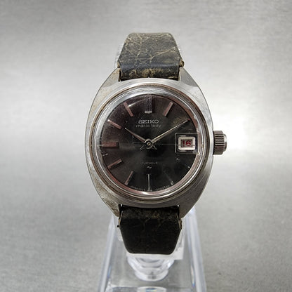 Seiko Matic Lady Watch Women 23mm Black Dial Silver Tone Automatic 2517-0210