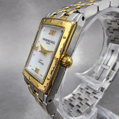 Raymond Weil Tango Tank Watch Women 17mm MOP Dial Two Tone Rectangle New Battery2
