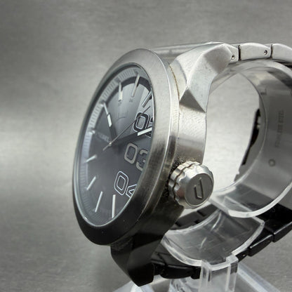 Diesel Double Down Watch Men 46mm Black Silver Round DZ-1679 New Battery3