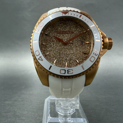Invicta Angel Dive Watch Women 39mm Gold Dial Rose Gold Tone Date New Battery5