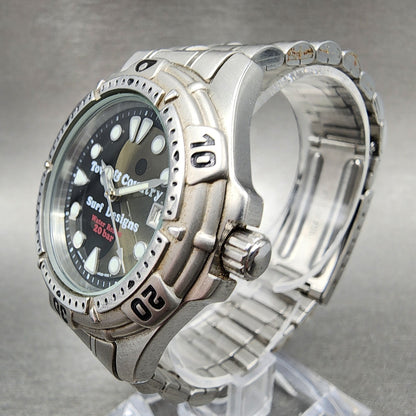 Orient Town & Country Surf Design Dive Watch Men 36mm Black Dial Silver New Batt2