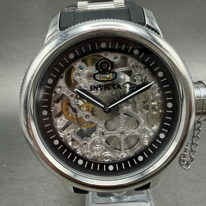 Invicta Russian Diver Watch Men 52mm Skeleton Dial Silver Tone Manual 1088 Runs0