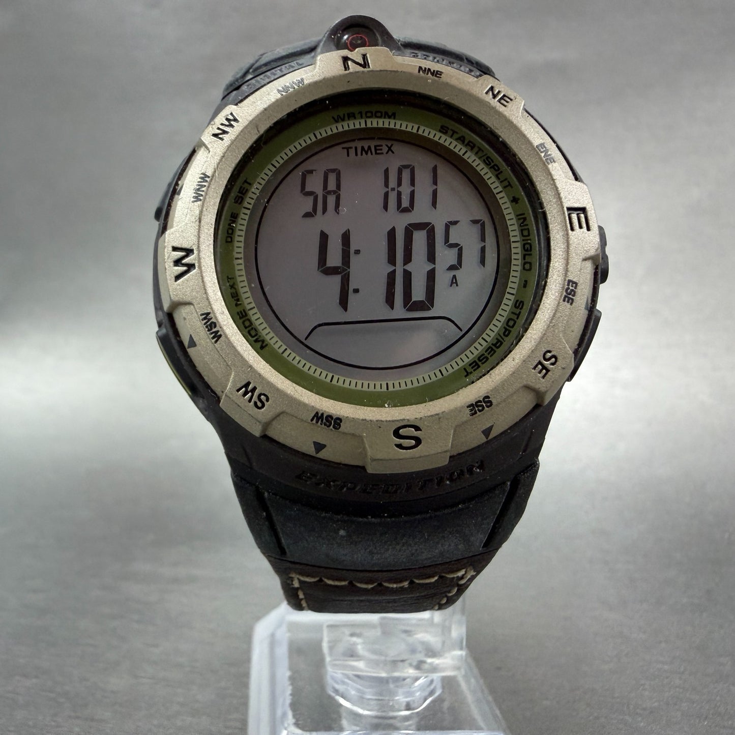 Timex Expedition Watch Men 44mm Digital Compass Alarm Brown Black New Battery5