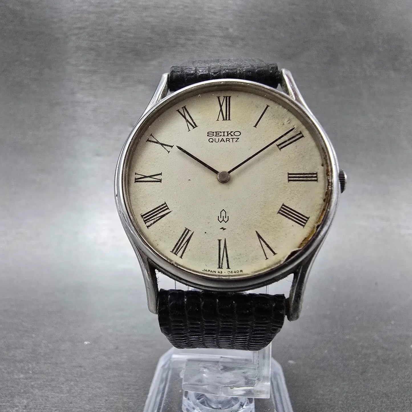 Seiko Watch Men 33mm White Dial Silver Tone Round Vintage 43-0091 PARTS NINJK6