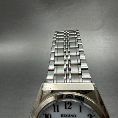 Citizen Reguno Solar Watch Men 35mm White Dial Silver Tone E031-K005418 Runs4