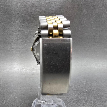Bulova Accutron Watch Men 35mm Silver Dial Two Tone Daydate Round New Battery7