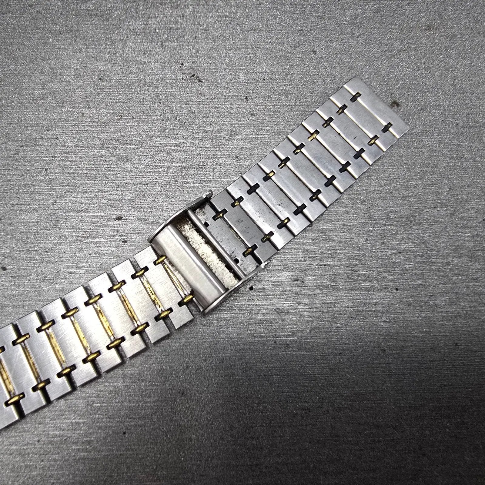 Seiko Watch Men 29mm Silver Dial Two Tone Date Octagon 6439-5039 PARTS Vintage8