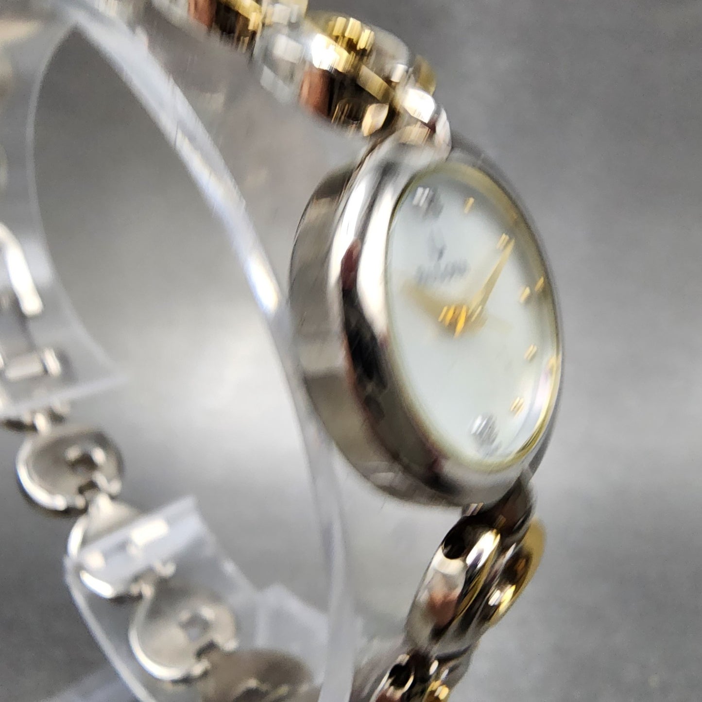 Bulova Diamond Watch Women 21mm MOP Dial Two Tone Round 98P003 New Battery3