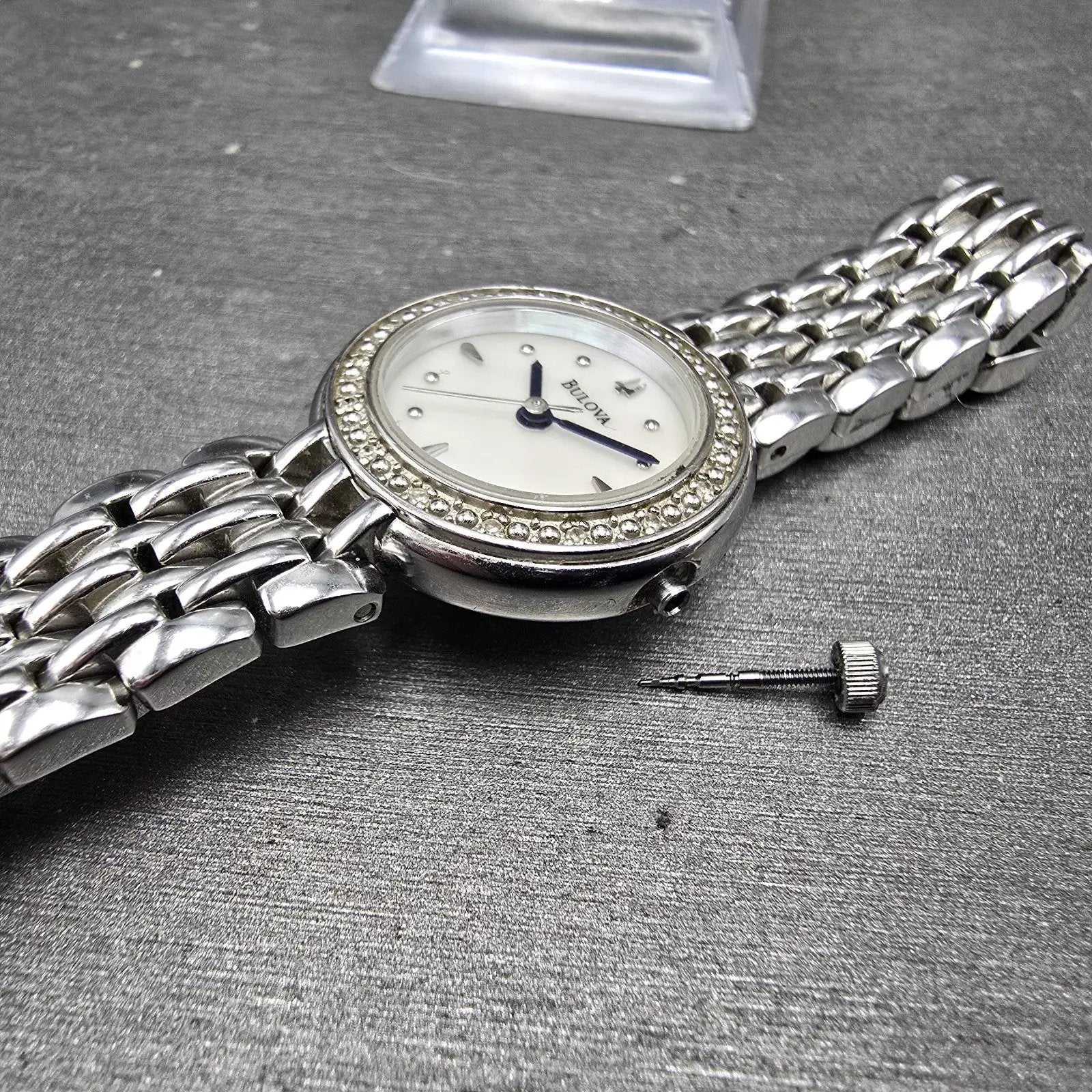 Bulova Watch Women 24mm MOP Dial Silver Tone Round READ!!!!!! 96R150 New Battery2