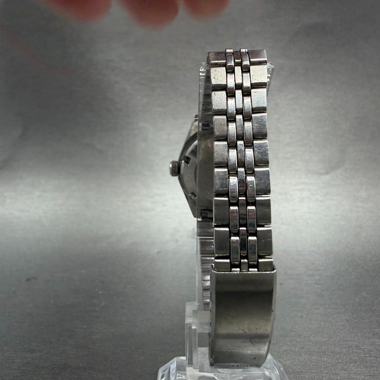 Seiko Automatic Watch Women 25mm Blue Dial Silver Tone Daydate 2206-0720 Runs7