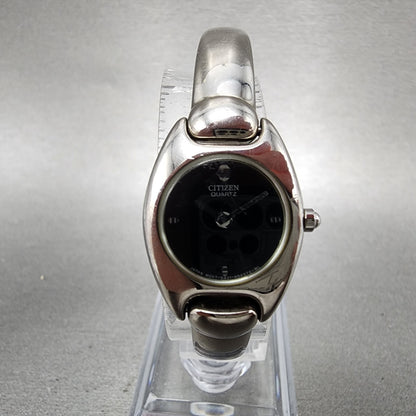 Citizen Watch Women 20mm Black Dial Silver Tone Round 5421-S76434 New Battery