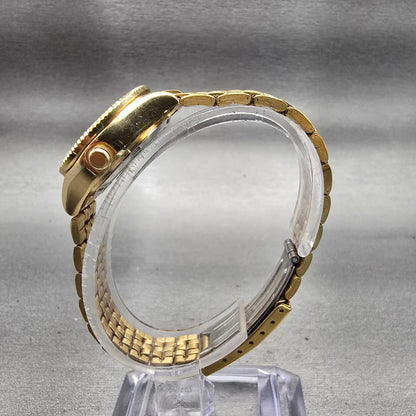 Citizen CQ Watch Women 25mm Champagne Dial Gold Tone Daydate 6000-914376 New Bat6