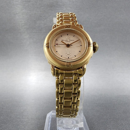 Michel Jordi 3000 Watch Women 26mm Cream Dial Gold Tone Round  New Battery5