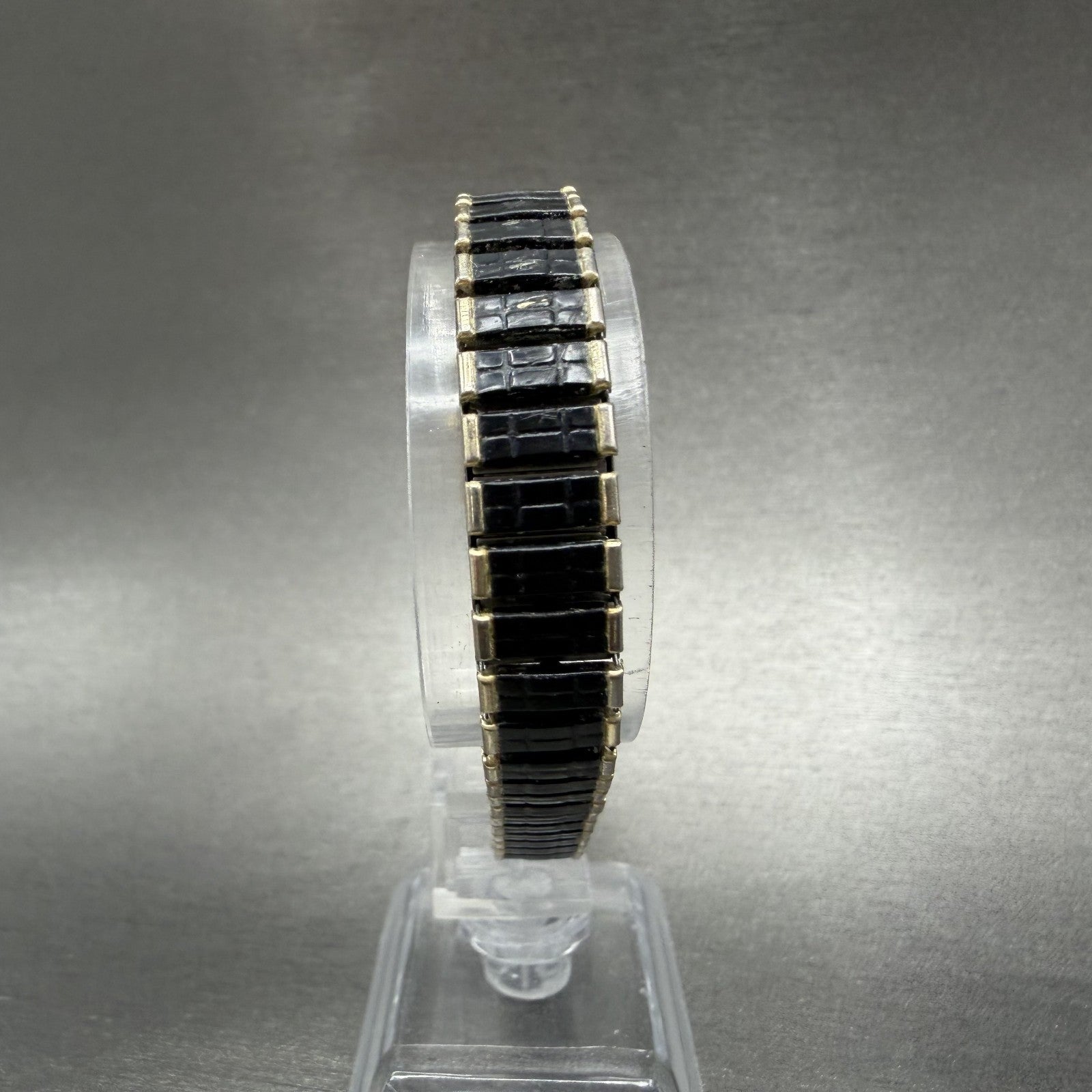 Seiko Tank Watch Women 13mm Black Dial Gold & Black Tone 2E20-5120 New Battery6
