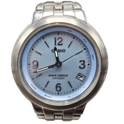 Casio Waveceptor Watch Women 34mm Blue Dial Steel Date Round LWQ-120 Runs0
