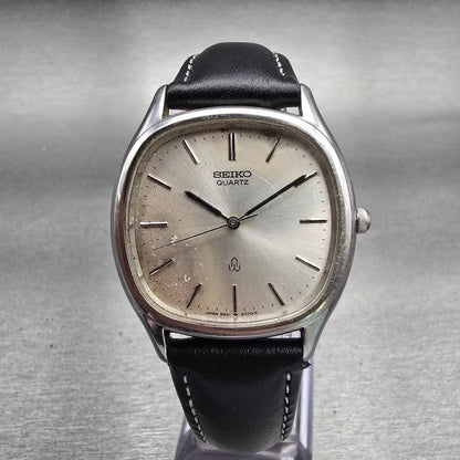 Seiko Watch Men 33mm Silver Dial Silver Tone Rectangle 5931-5330 New Battery VTG0