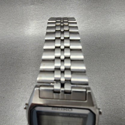 Seiko Digital Watch Men 33mm LCD Stainless Steel Alarm Chrono A9045009 New Batt4