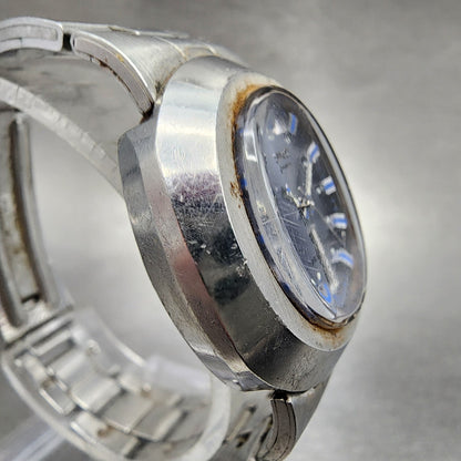 Seiko Diamatic Watch Women 29mm Blue Dial Steel Dadyate Round READ Automatic Run