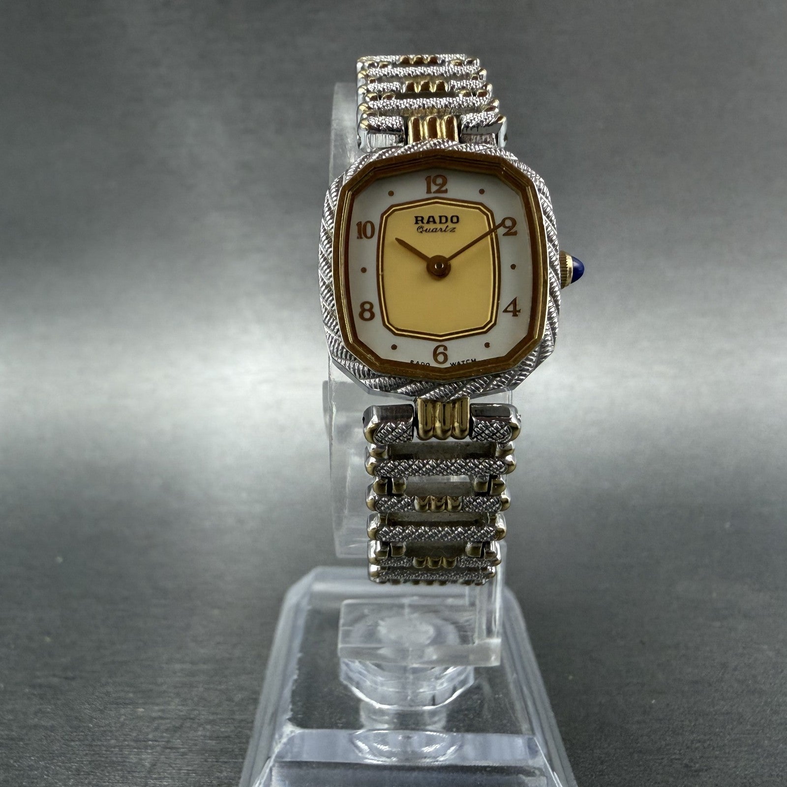 Rado Tank Watch Women 18mm White Dial Two Tone Rectangle 133.9562.2 New Battery6