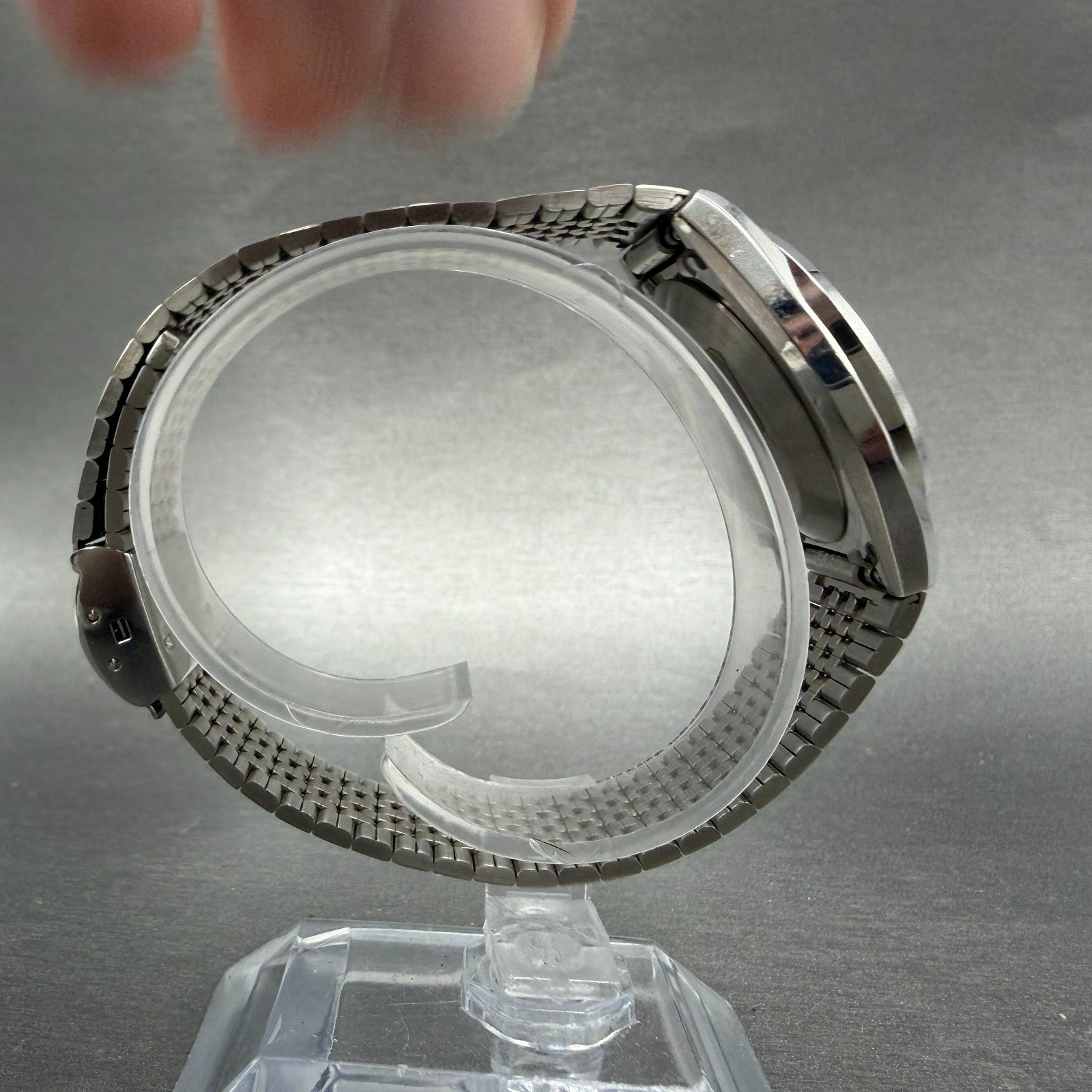Seiko Watch Men 33mm Silver Dial Silver Tone Round 4120-8020 New Battery Vintage8