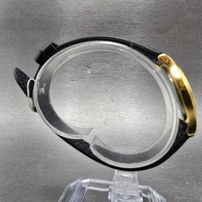 Movado Museum Watch Women 28mm Black Dial Gold Tone Round 87 E4 0823 New Battery8