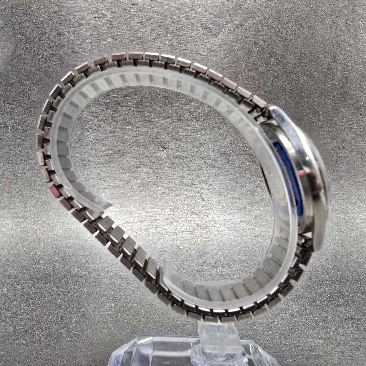 Seiko SQ Watch Men 34mm Blue Dial Silver Tone Daydate Round 8C23A PARTS Vintage8