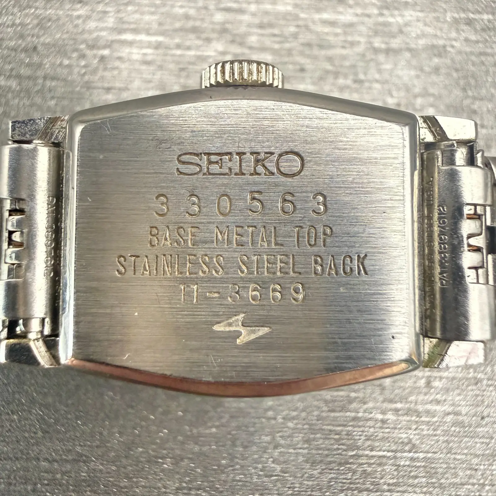 Seiko Watch Women 15mm Blue Dial Silver Tone Rectangle 11-3669 Vintage Works10