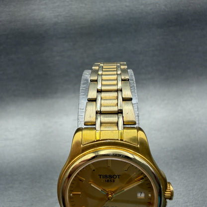 Tissot PR50 Watch Women 24mm Gold Dial Gold Tone Date Round NO CASEBACK PARTS5