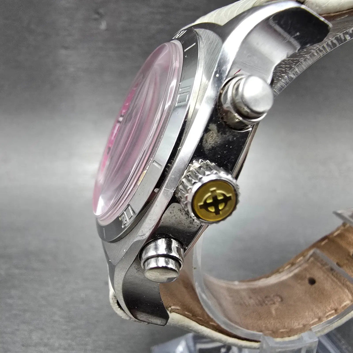Zodiac Desert Master Chronograph Watch Women 40mm White Dial Steel Date New batt2