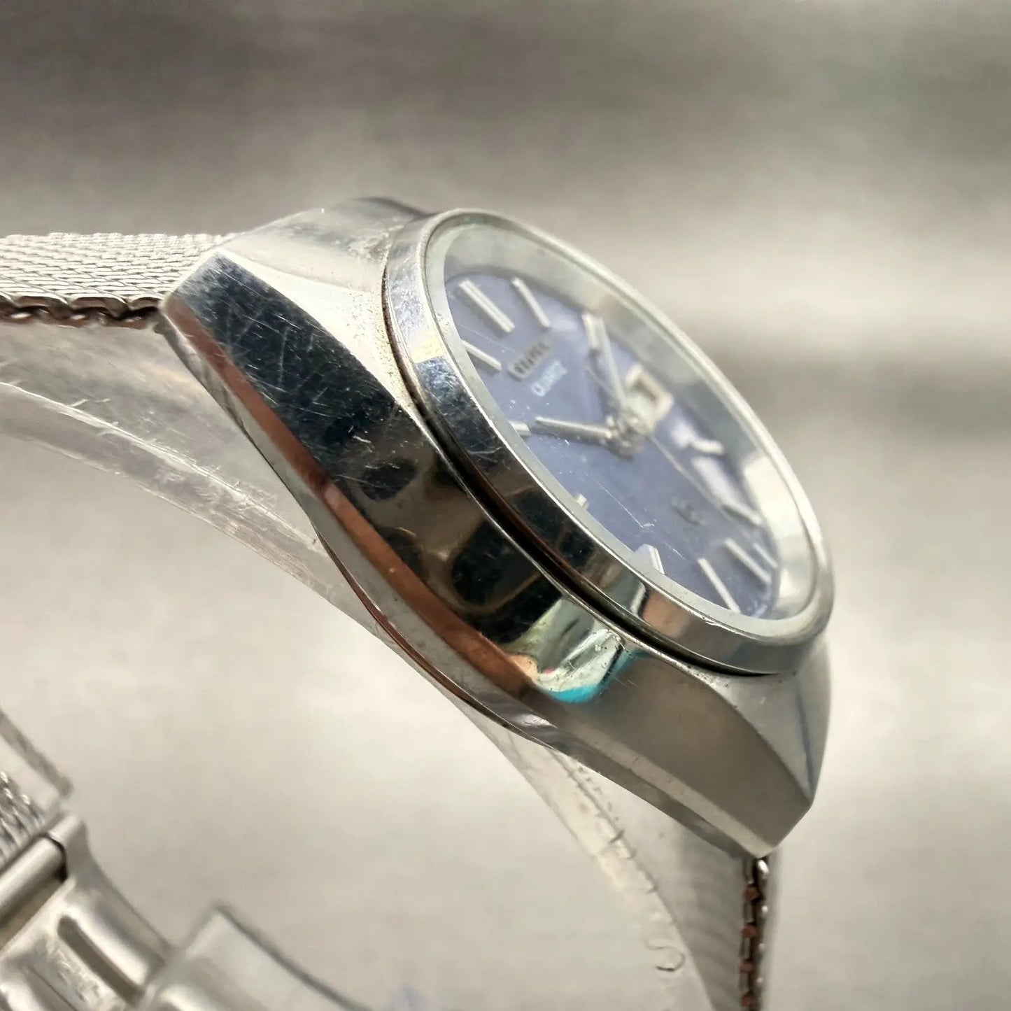 Citizen CQ Watch Women 25mm Blue Dial Silver Daydate Round 4-751435K New Battery3