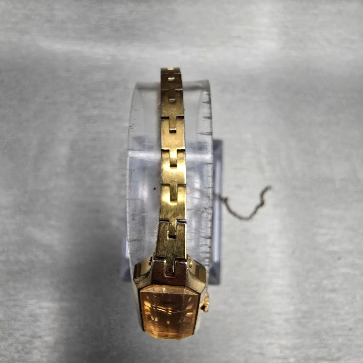 Seiko Watch Women 13mm Gold Dial Gold Tone Rectangle 1320-5940 New Battery JP4