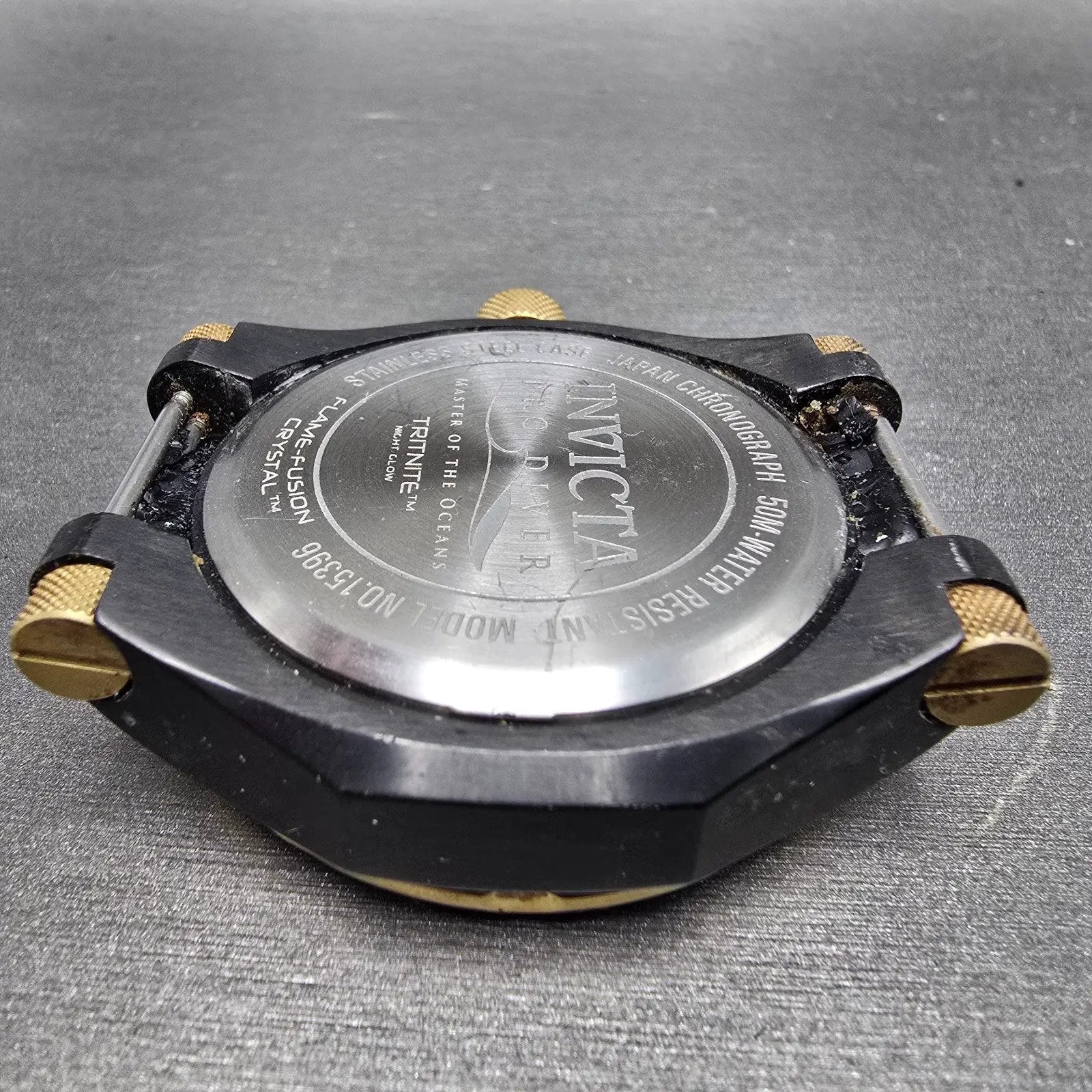 Invicta Pro Diver Chronograph Watch Men 51mm Black Dial Black Tone Date New Batt12