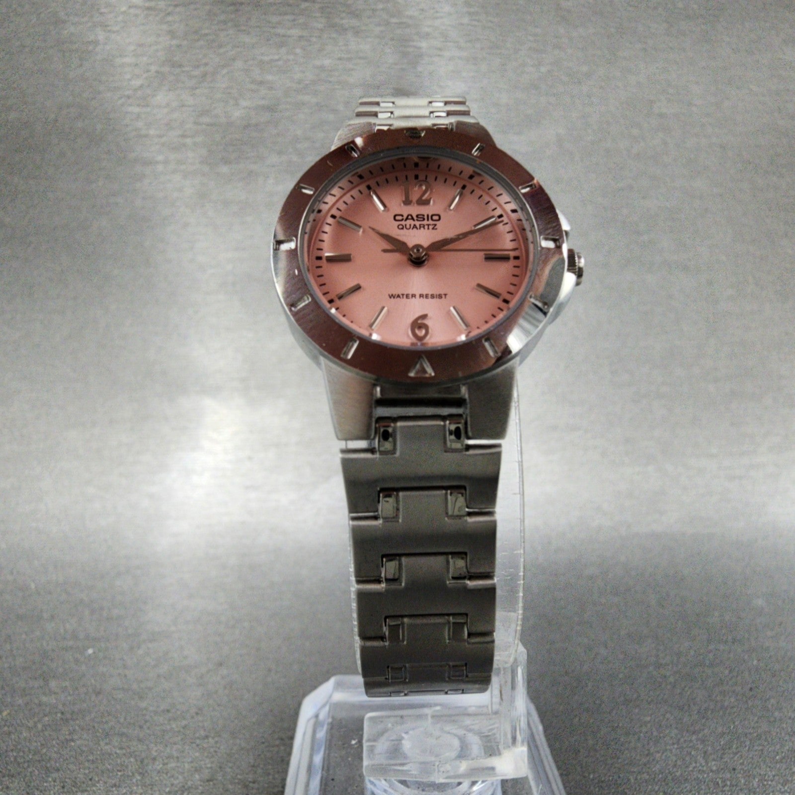 Casio Watch Women 24mm Pink Dial Silver Tone Round LTP1177 New Battery5