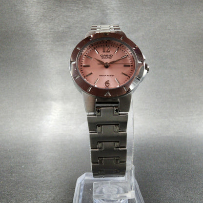 Casio Watch Women 24mm Pink Dial Silver Tone Round LTP1177 New Battery5