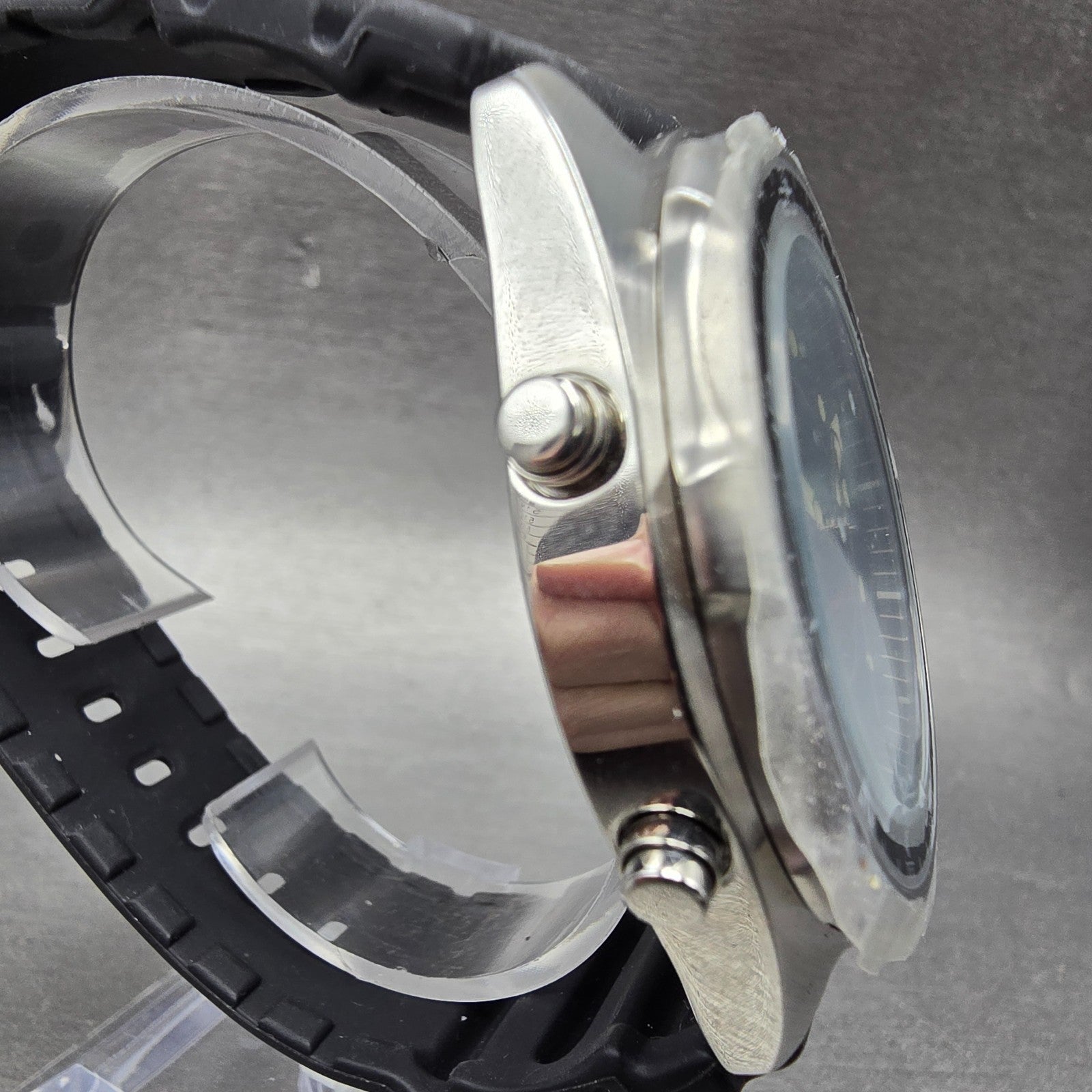 Casio Arine Watch Men 45mm Black Dial Silver Tone Alarm AMW-320R New Batt NOS3