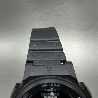 Timex Ironman Triathlon Watch Men 39mm Digital Black Alarm Chrono Round New batt4