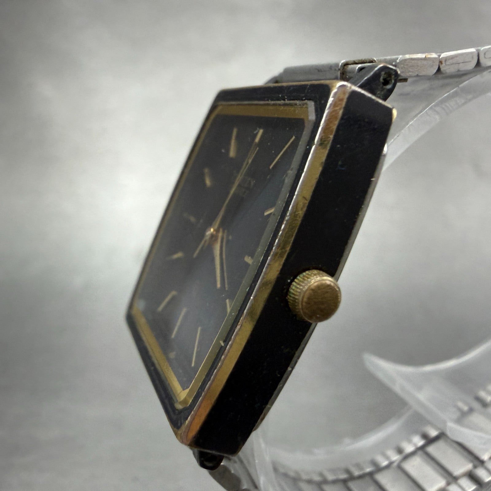 Citizen CQ Tank Watch Men 26mm Black Dial Black & Gold Tone 3630-891309 PARTS3