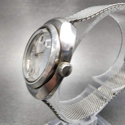 Seiko Automatic Watch Women 28mm Silver Dial Silver Tone Date 2205-0030 Runs