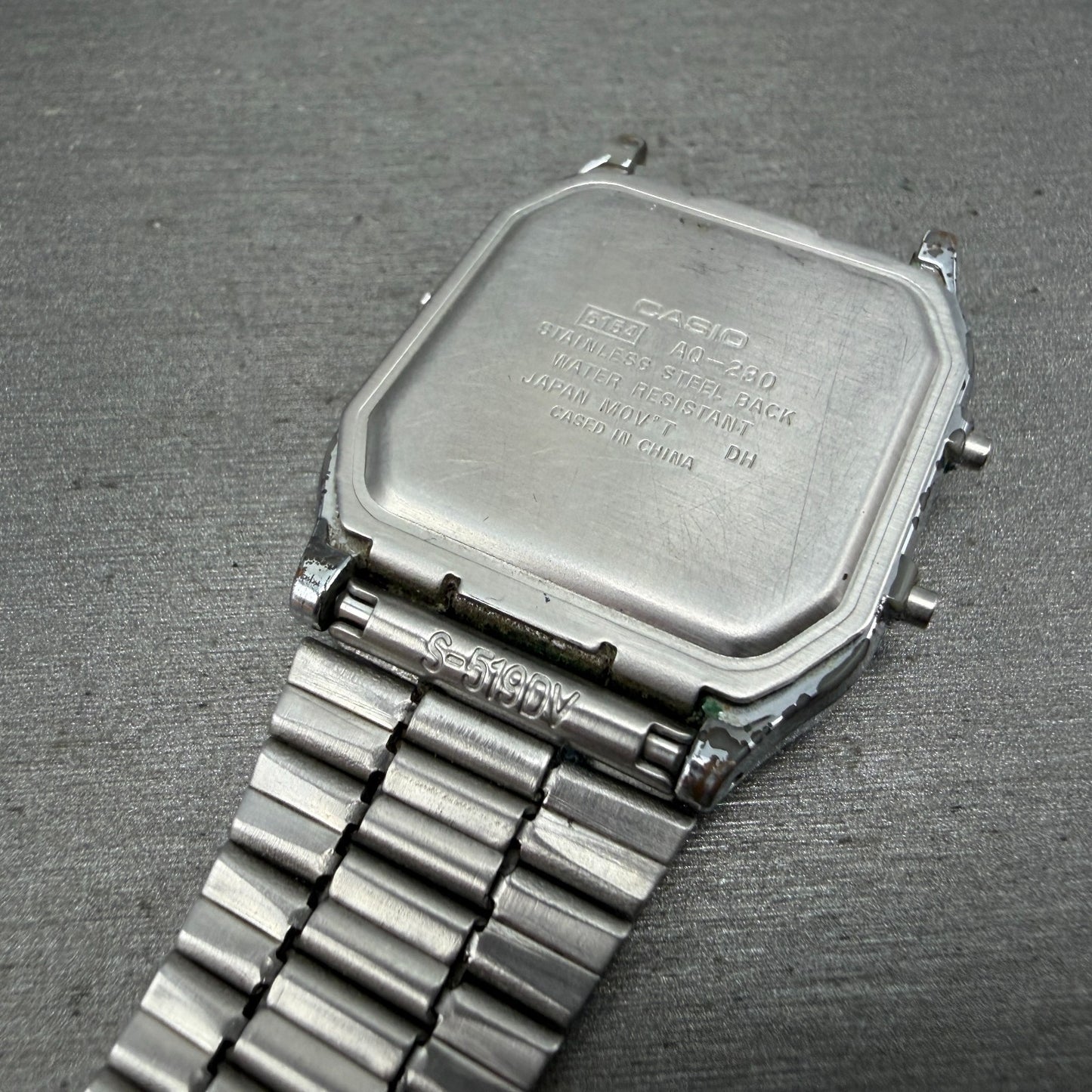 Casio AQ-230 Watch Men 30mm White Dial Silver Tone Alarm Chrono READ!!!!!!!!!!!!13