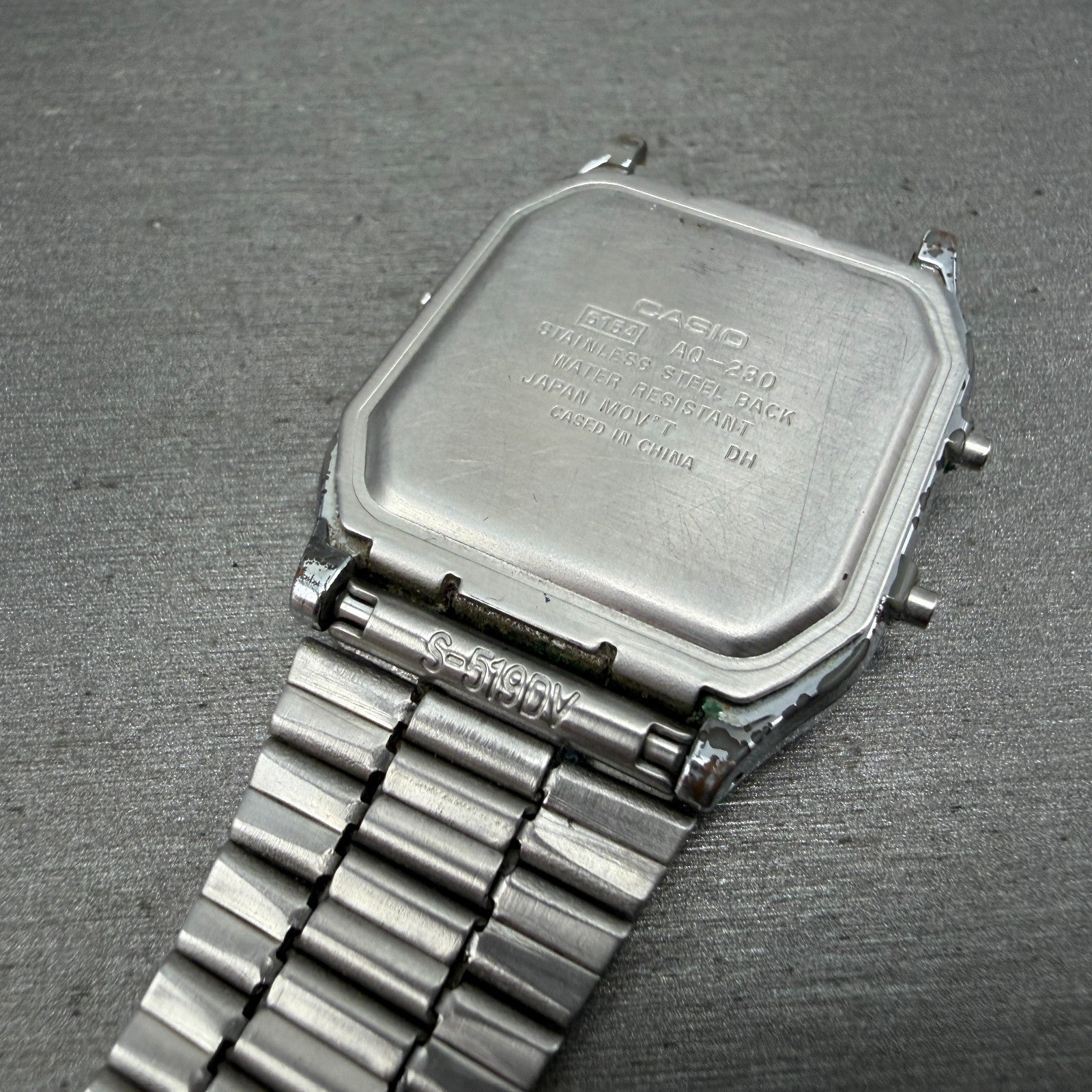 Casio AQ-230 Watch Men 30mm White Dial Silver Tone Alarm Chrono READ!!!!!!!!!!!!13