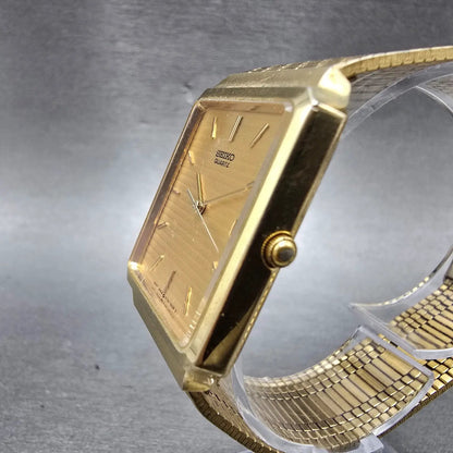 Seiko Tank Watch Men 27mm Champagne Dial Gold Tone Date 5Y32-5050 PARTS Vintage3