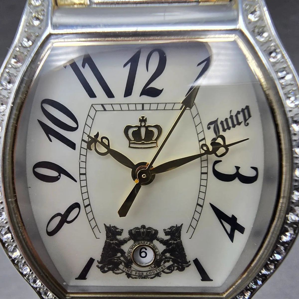 Juicy Couture Dalton Watch Women 32mm MOP Dial Two Tone Date Crystal Bezel Works2