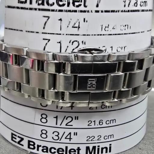ESQ Watch Men 36mm Black Dial Silver Tone Daydate Round E5312 New Battery Swiss11