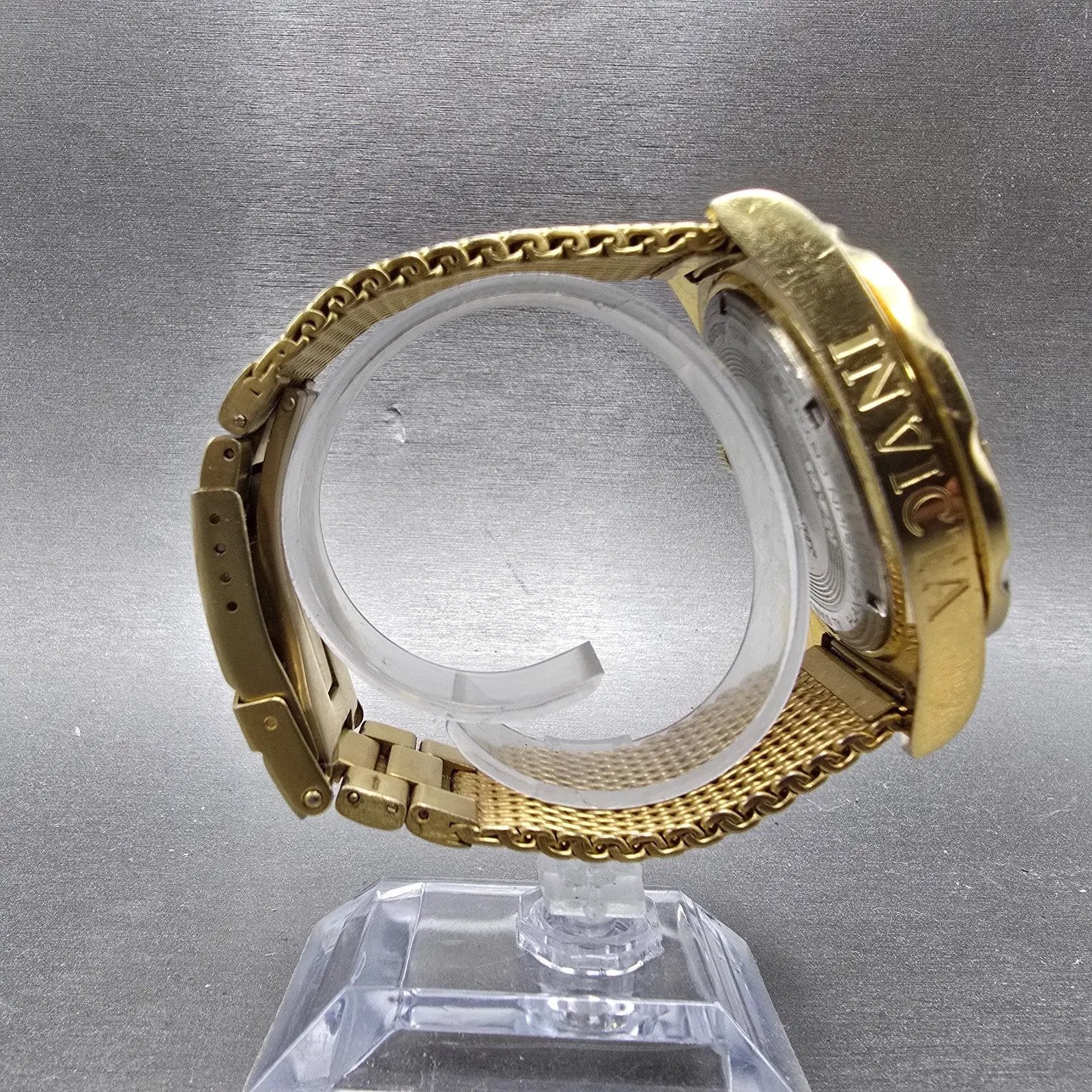 Invicta Sea Wizard Watch Men 44mm MOP Dial Gold Tone Daydate Round READ!! NewBat8